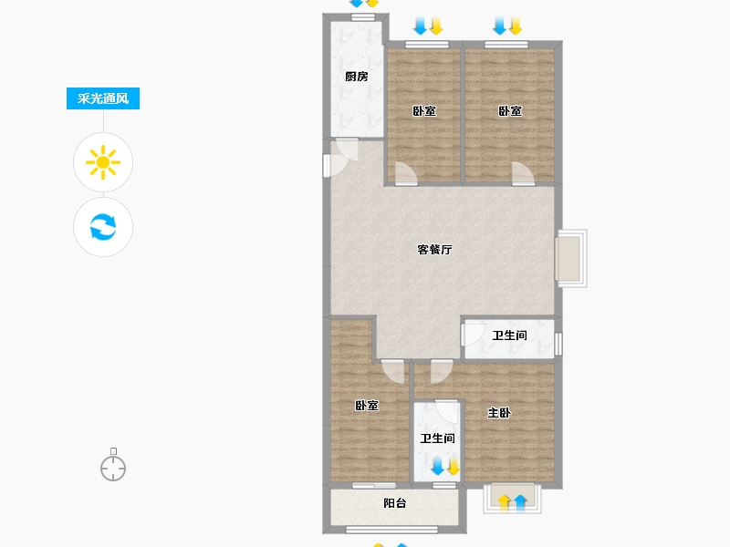 山东省-菏泽市-天宸馨园-119.20-户型库-采光通风