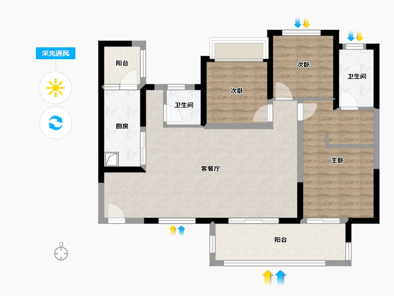 四川省-成都市-天府半岛-92.65-户型库-采光通风