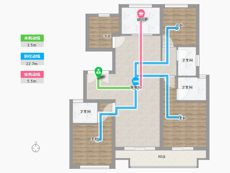 浙江省-湖州市-满庭芳府-104.00-户型库-动静线