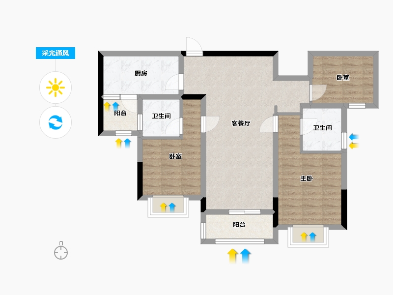 四川省-成都市-保利云上-79.34-户型库-采光通风