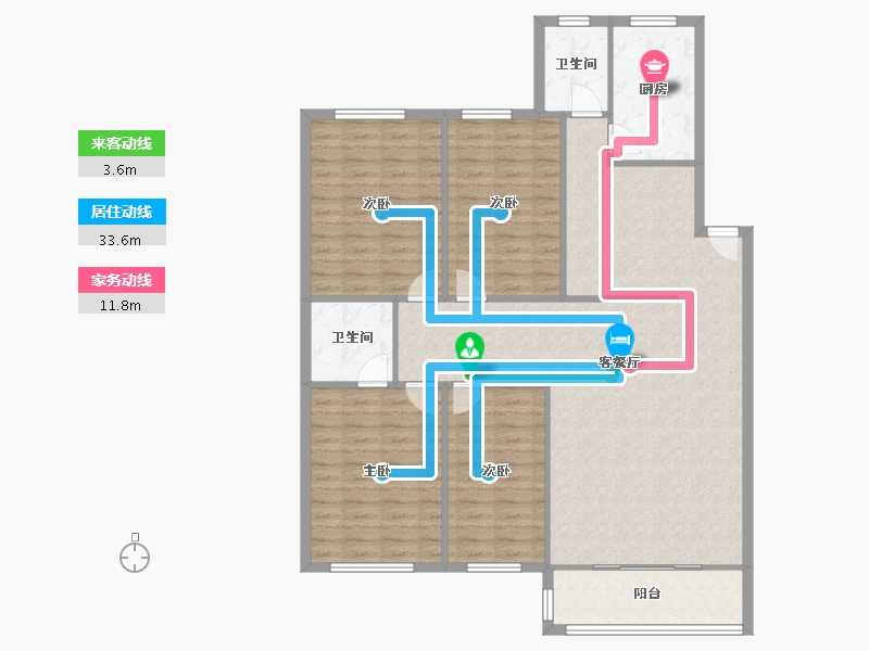 陕西省-西安市-丰盛园-150.00-户型库-动静线