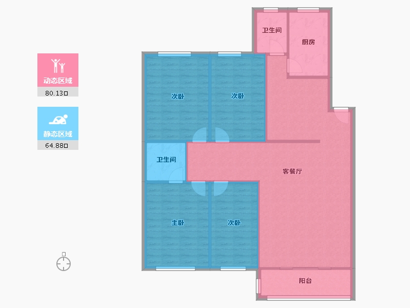 陕西省-西安市-丰盛园-150.00-户型库-动静分区