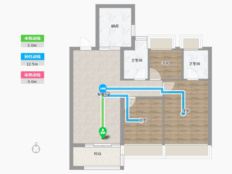 上海-上海市-建发熙和府-74.40-户型库-动静线