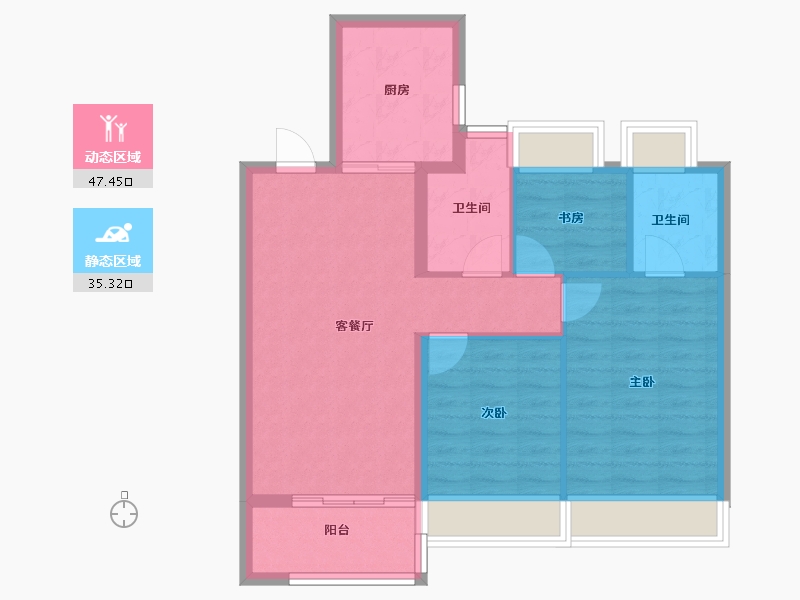 上海-上海市-建发熙和府-74.40-户型库-动静分区