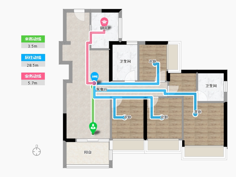 广东省-深圳市-万科未来之光-85.21-户型库-动静线