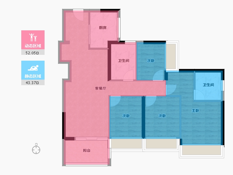 广东省-深圳市-万科未来之光-85.21-户型库-动静分区