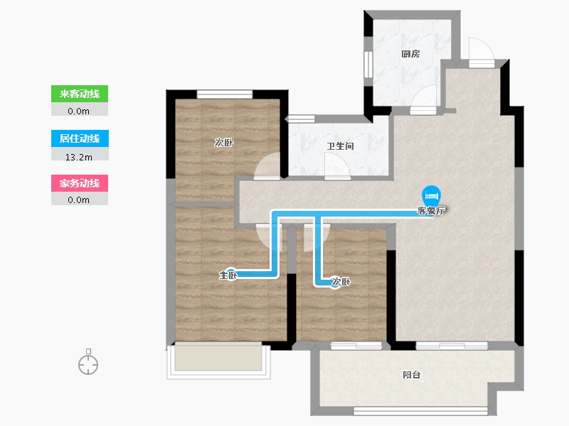 江苏省-淮安市-港龙东望府-79.20-户型库-动静线