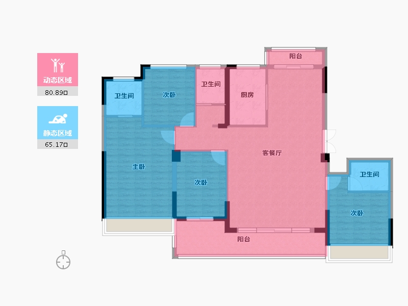 浙江省-嘉兴市-鸿翔百盛东望金邸-132.43-户型库-动静分区