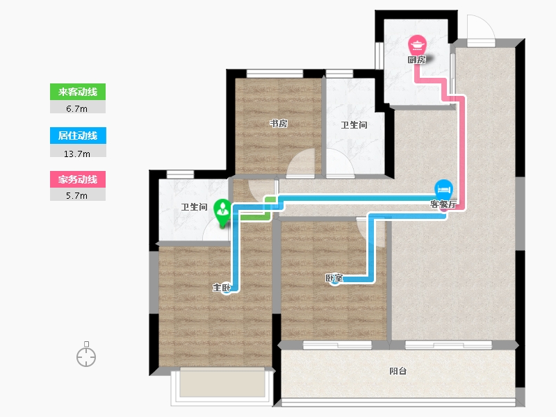 浙江省-杭州市-萧澜隐翠轩-79.20-户型库-动静线