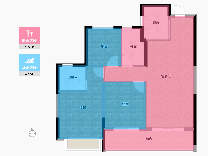 浙江省-杭州市-萧澜隐翠轩-79.20-户型库-动静分区