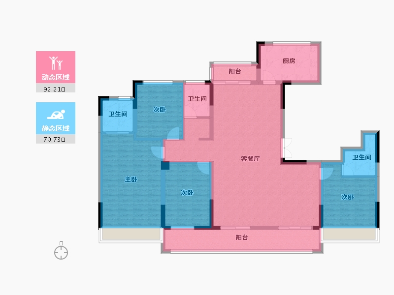 浙江省-嘉兴市-鸿翔百盛东望金邸-147.09-户型库-动静分区