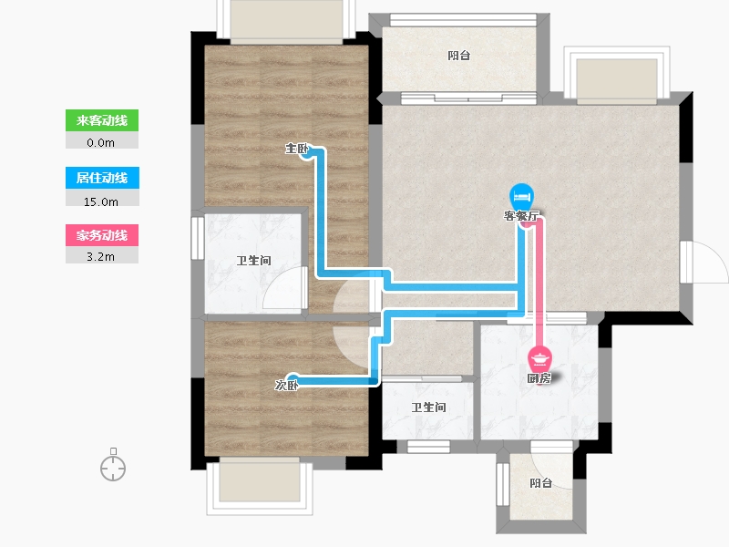 四川省-成都市-城投置地国宾璟园-59.63-户型库-动静线