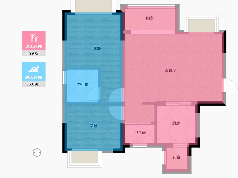 四川省-成都市-城投置地国宾璟园-59.63-户型库-动静分区