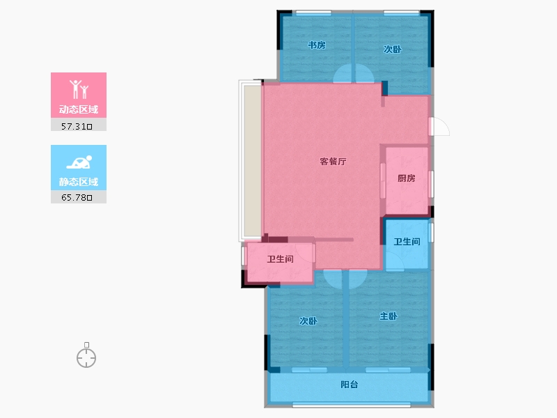 浙江省-衢州市-金成江潮鸣汇-111.20-户型库-动静分区