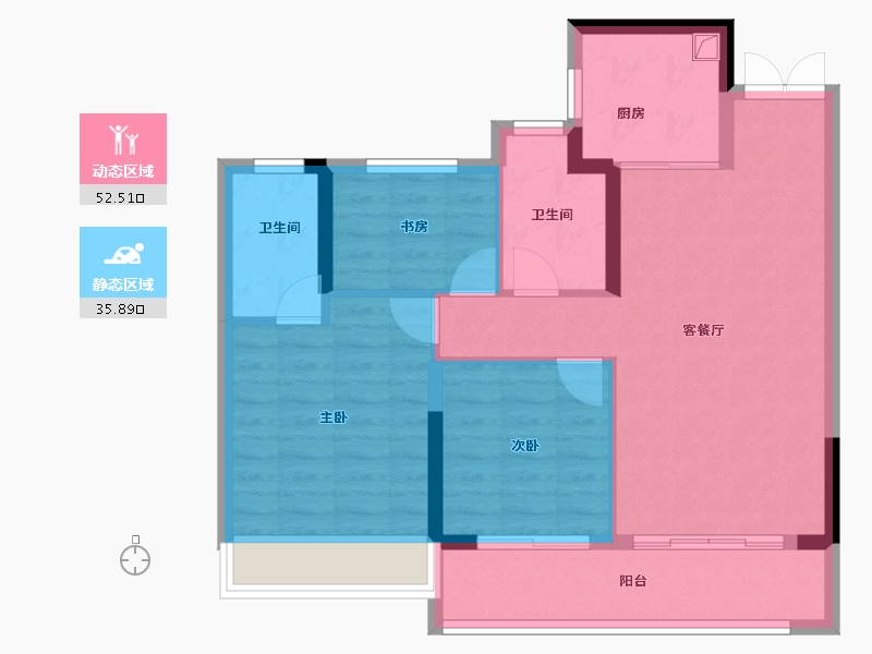 浙江省-杭州市-金茂临江上城-79.25-户型库-动静分区