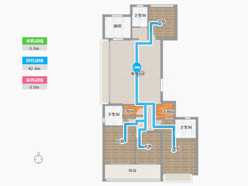 浙江省-杭州市-望翠蓝庭-140.00-户型库-动静线