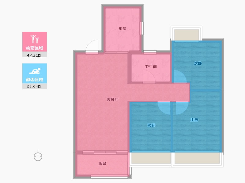 上海-上海市-建发熙和府-71.20-户型库-动静分区