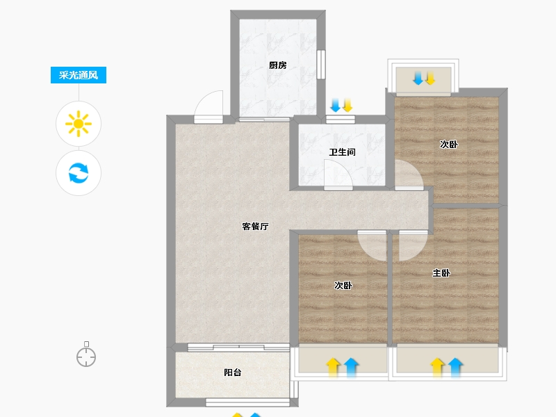 上海-上海市-建发熙和府-71.20-户型库-采光通风