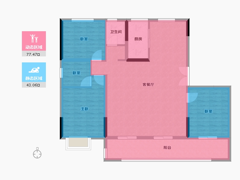 安徽省-阜阳市-万像一号院-109.29-户型库-动静分区