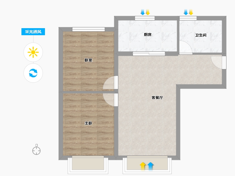 北京-北京市-北京建工·揽星宸-60.00-户型库-采光通风