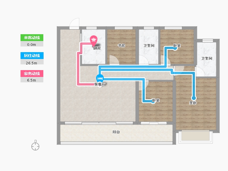 浙江省-杭州市-萧澜隐翠轩-101.60-户型库-动静线