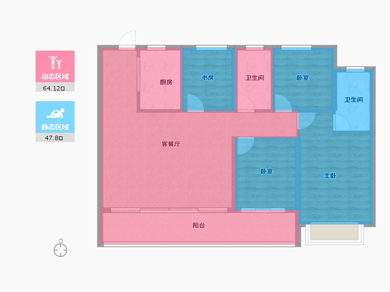 浙江省-杭州市-萧澜隐翠轩-101.60-户型库-动静分区