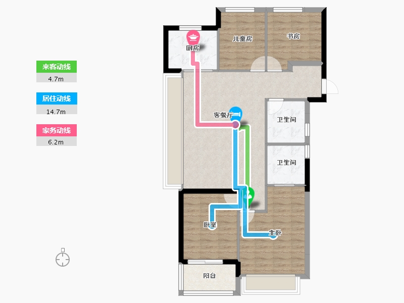 浙江省-杭州市-中天海威云咏汀洲-92.80-户型库-动静线