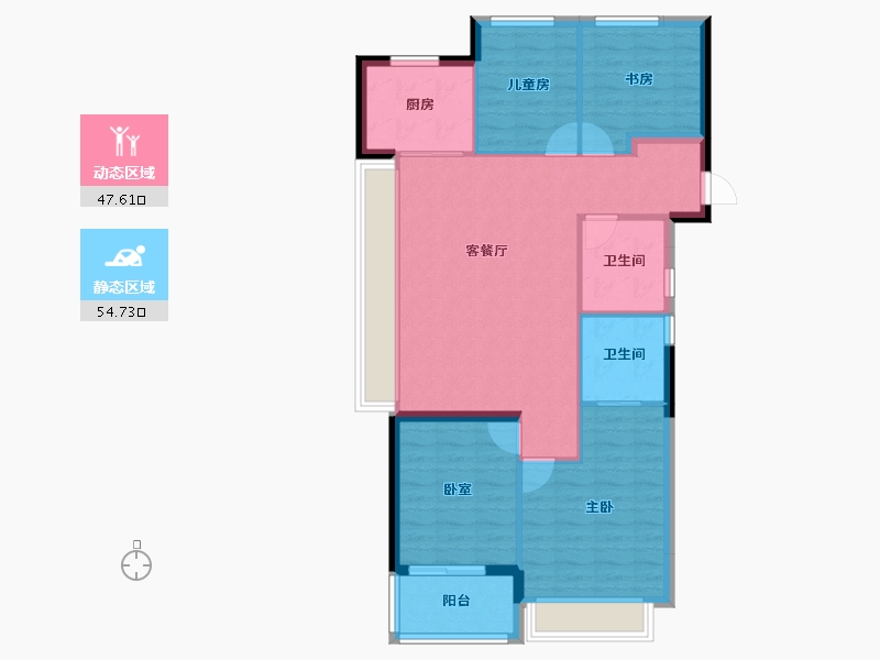 浙江省-杭州市-中天海威云咏汀洲-92.80-户型库-动静分区