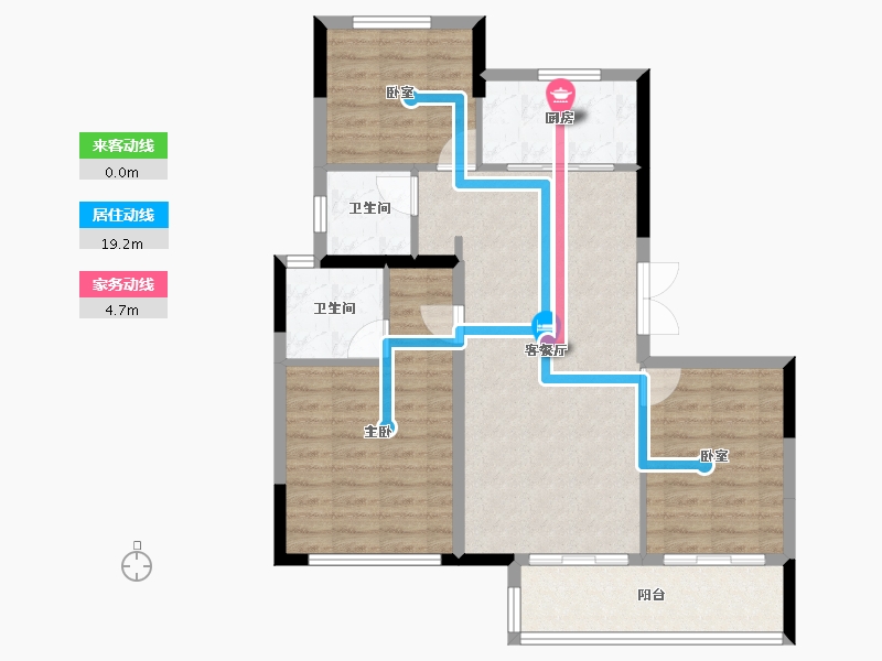 浙江省-杭州市-杭房众安·未珂宸铭府-86.40-户型库-动静线