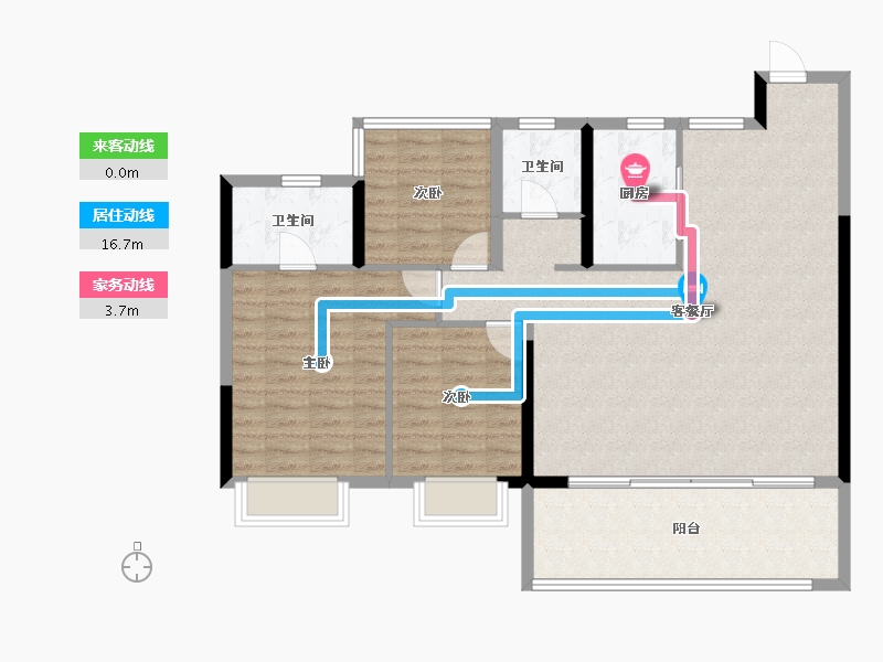 安徽省-合肥市-龙湖御湖境-107.20-户型库-动静线