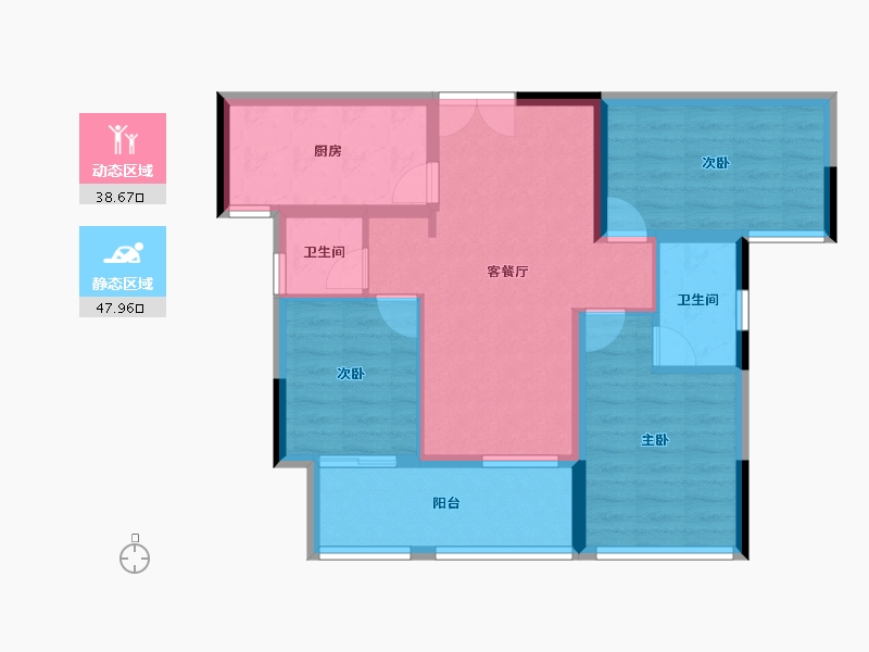 广西壮族自治区-桂林市-华城金尊府-77.24-户型库-动静分区