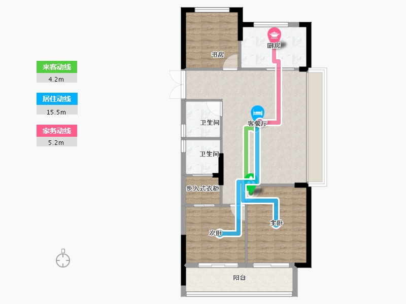 浙江省-台州市-东泰·枫璟嘉园-88.39-户型库-动静线