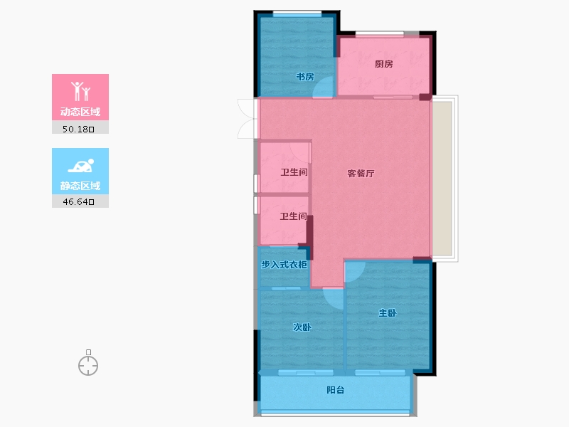 浙江省-台州市-东泰·枫璟嘉园-88.39-户型库-动静分区