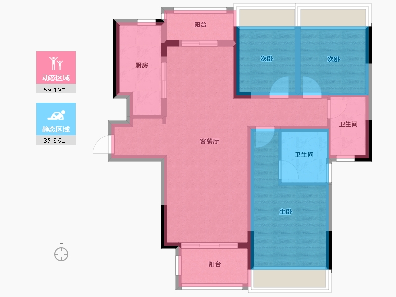 四川省-成都市-保利云上-83.55-户型库-动静分区