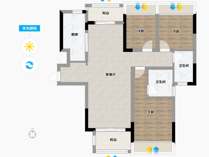 四川省-成都市-保利云上-83.55-户型库-采光通风