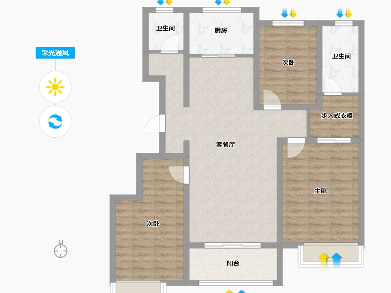 山东省-菏泽市-学府世家-96.41-户型库-采光通风