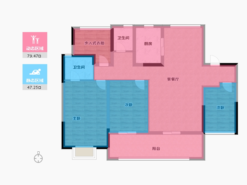 湖南省-长沙市-保利长交锦上-113.36-户型库-动静分区