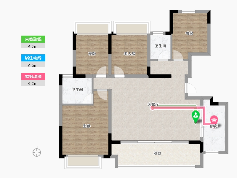 四川省-成都市-人居玖云府-103.69-户型库-动静线