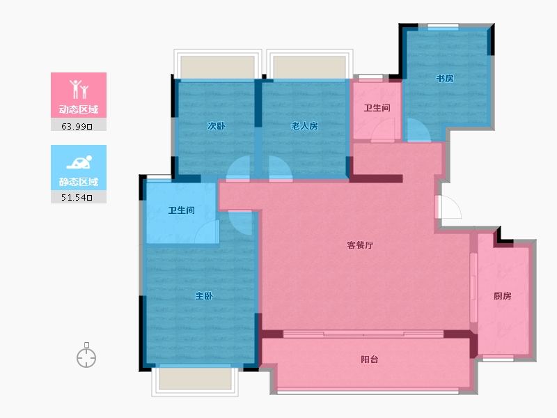 四川省-成都市-人居玖云府-103.69-户型库-动静分区