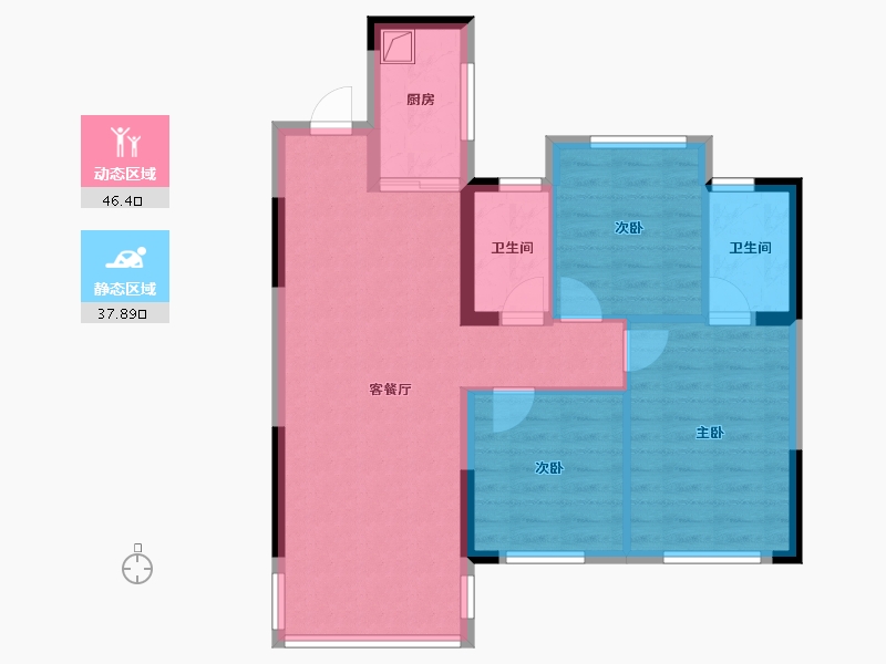 湖南省-常德市-邦泰·誉府-75.35-户型库-动静分区