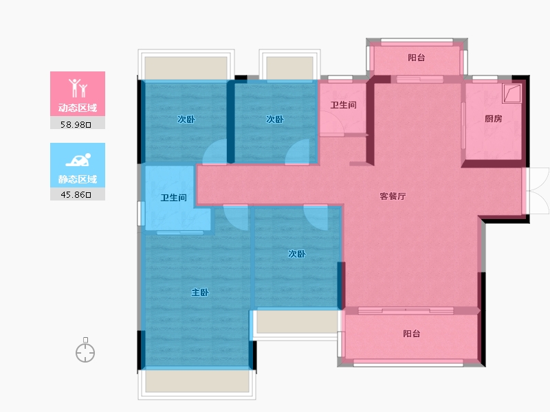 湖南省-郴州市-众联北城天悦-94.01-户型库-动静分区