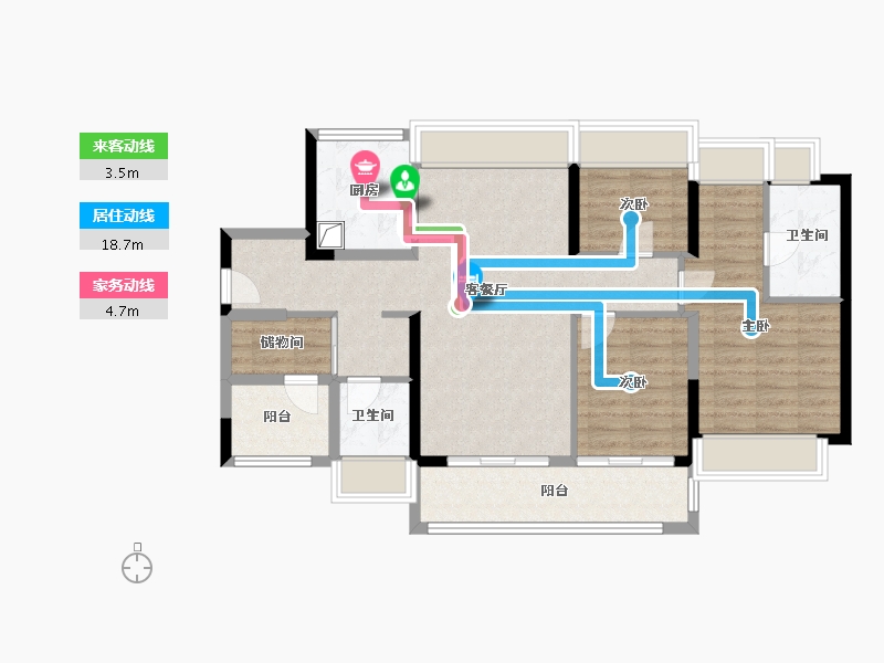 广东省-广州市-铂玥明珠ONE-90.41-户型库-动静线