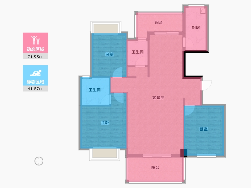 浙江省-台州市-前江上城-102.46-户型库-动静分区