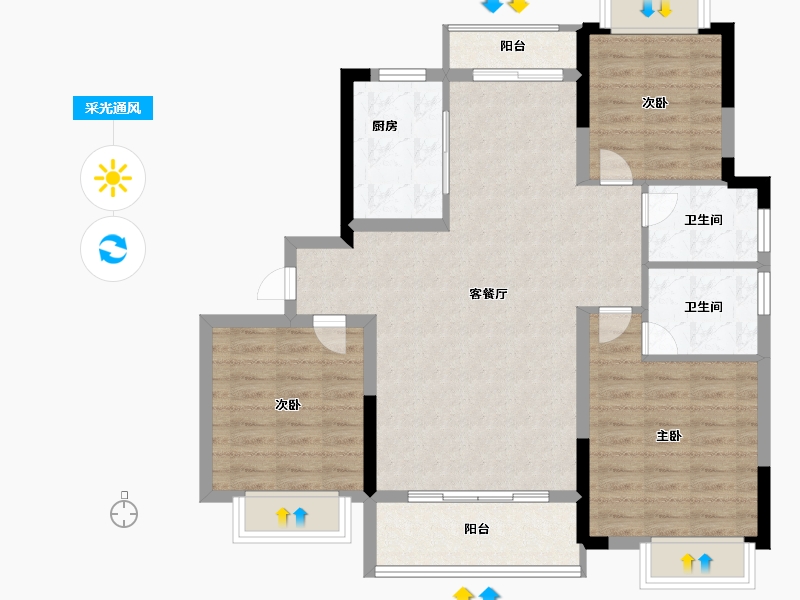 江西省-抚州市-成功玖郡-93.00-户型库-采光通风