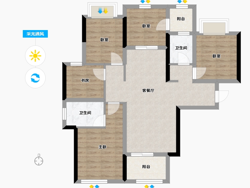 四川省-成都市-保利云上-85.17-户型库-采光通风