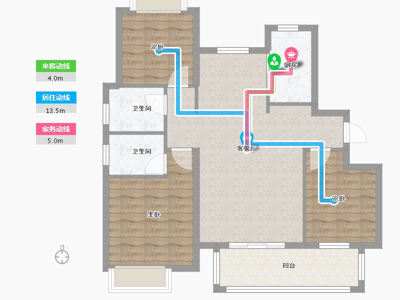 江西省-抚州市-喜乐壹号院-85.70-户型库-动静线