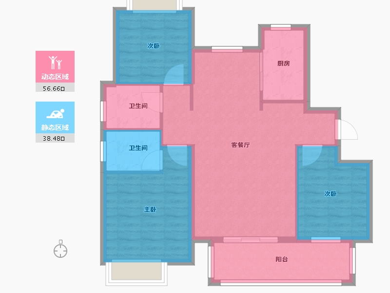 江西省-抚州市-喜乐壹号院-85.70-户型库-动静分区