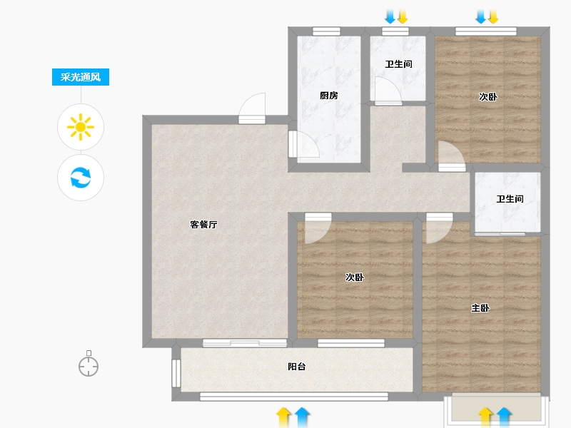 山东省-菏泽市-学府世家-98.17-户型库-采光通风