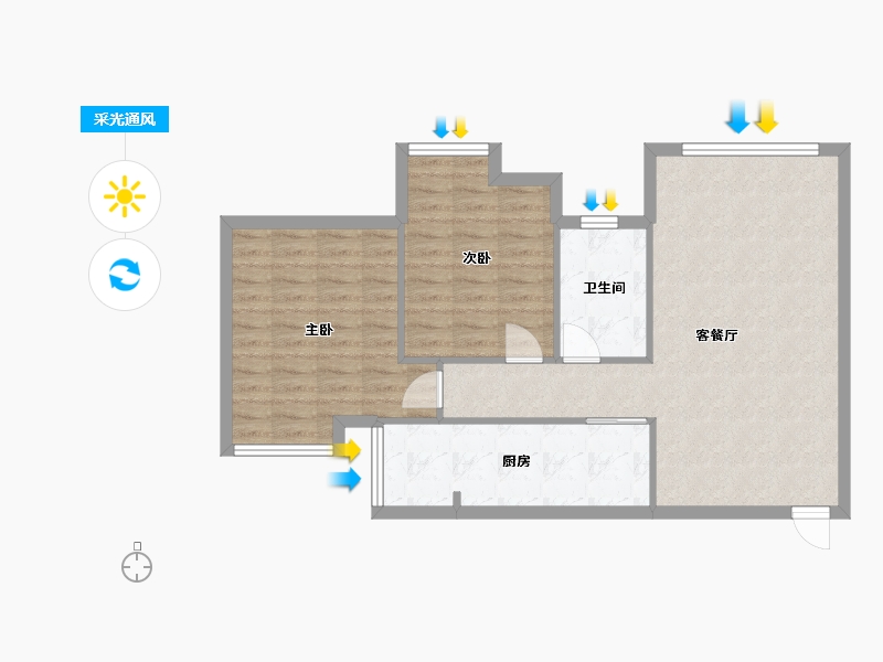 四川省-成都市-新怡华庭-西区-64.00-户型库-采光通风