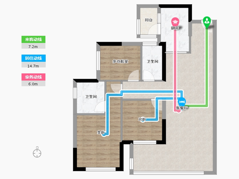 四川省-成都市-新希望经开兴东锦粼云境-85.47-户型库-动静线